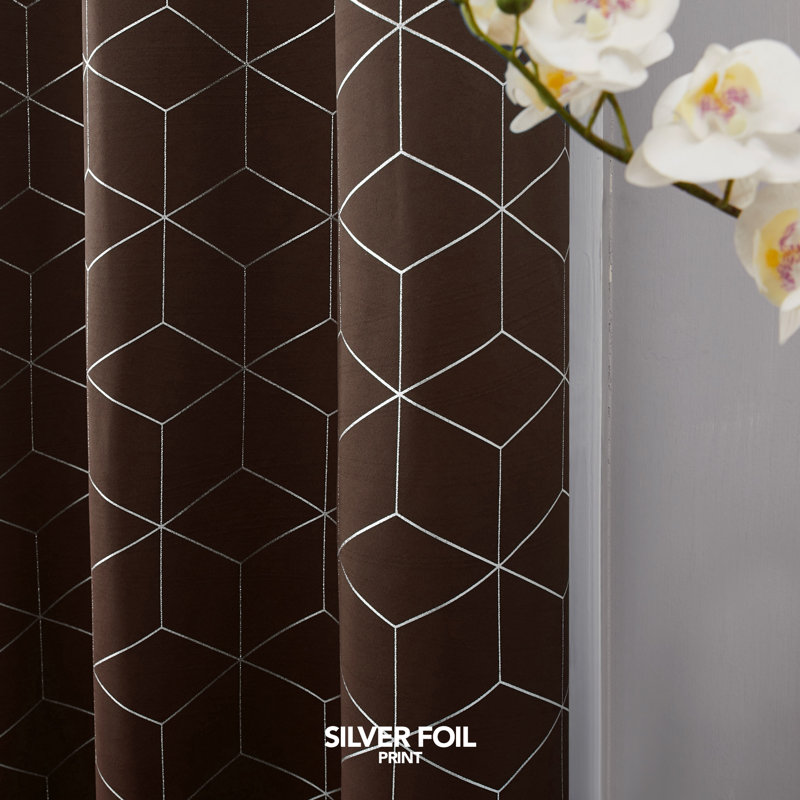 Bost Room Darkening Thermal Curtains, Chocolate, Width 117 x Drop 138 cm