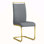 Chaises de salle à manger modernes, chaise d'appoint rembourrée en similicuir à dossier haut en polyuréthane avec pieds en tube de métal en forme de C pour la salle à manger et la cuisine (ensemble de 2)