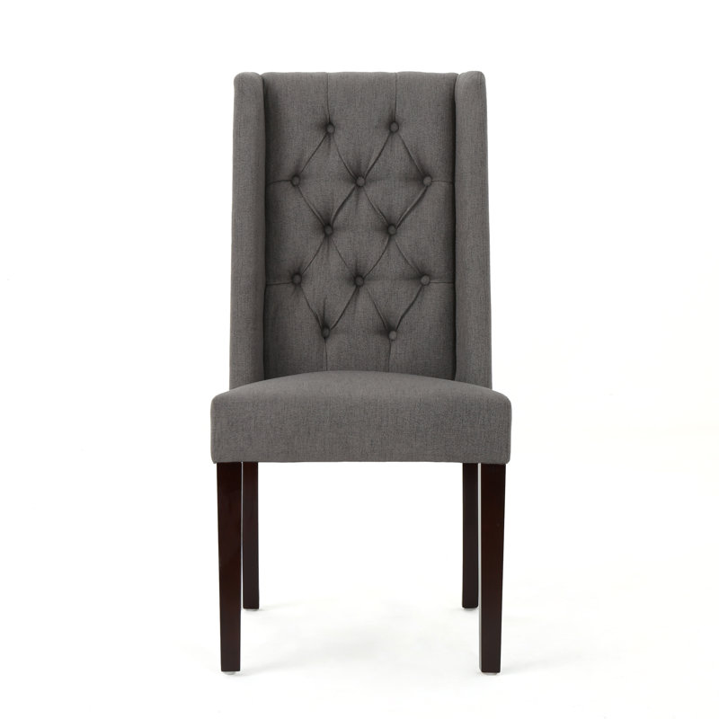 Christopher Knight Home Elegant Upholstered Dining Chairs Set Of 2, Available In Multiple Color Options Like Dark Brown, Red, Beige, And Dark Grey With Wood & Fabric Combination