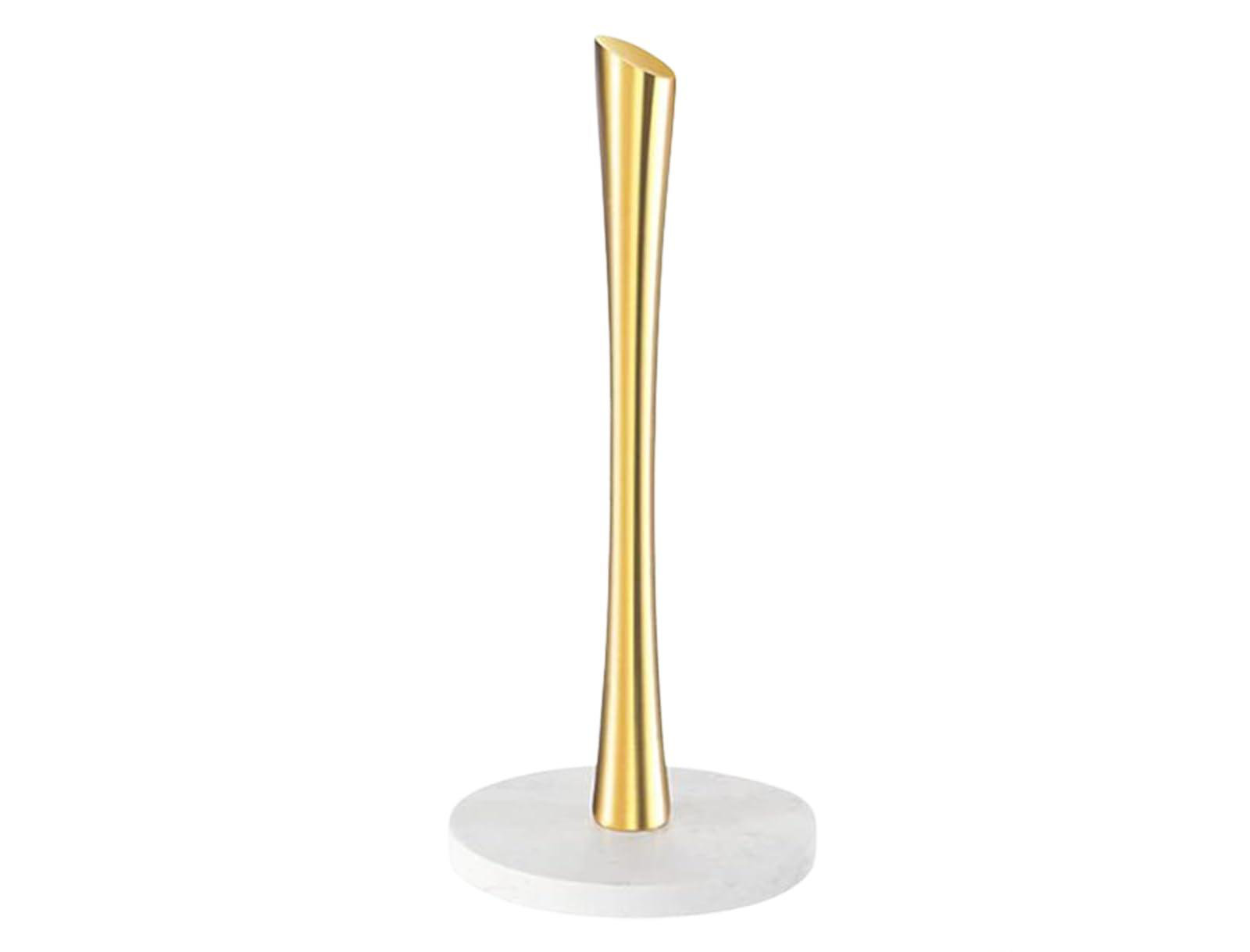 Everly Quinn Marble Paper Towel Holder Gold, Standing Kitchen Paper