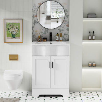 Meuble-lavabo simple 24 po avec comptoir en céramique Breonica