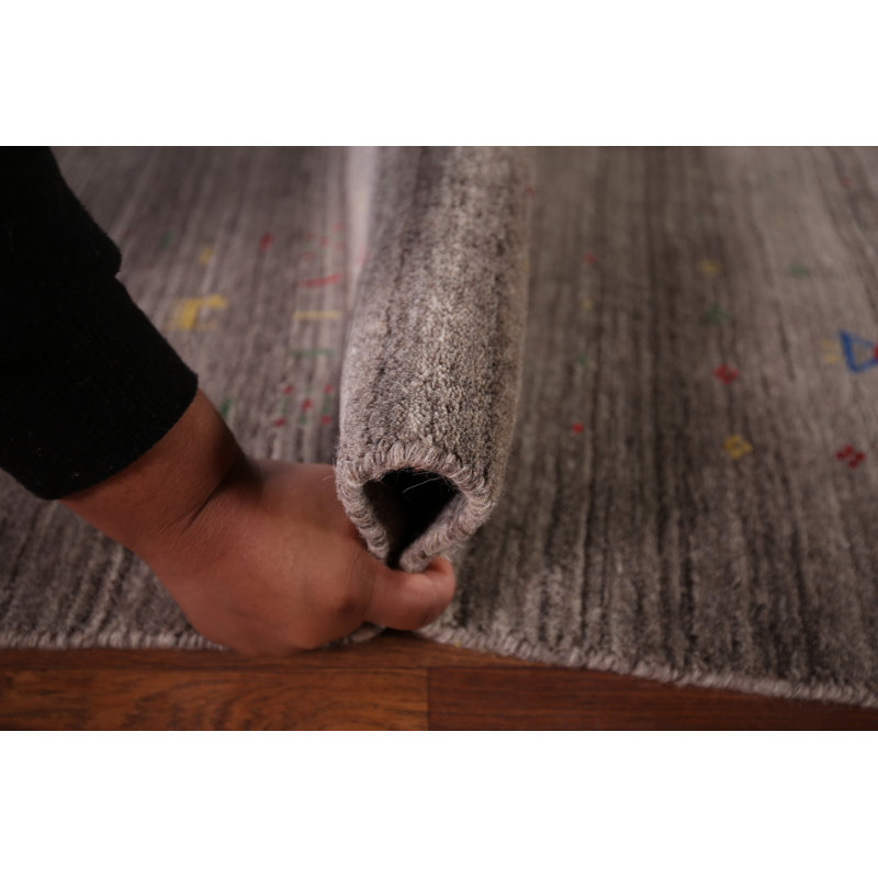 Tapis rayé carré Gabbeh 8 x 8