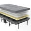 Lit pliant portatif simple avec matelas en mousse à mémoire de forme et roues verrouillables