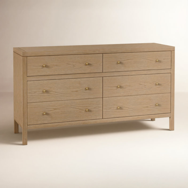 Celine 6-Drawer Dresser, Light Oak