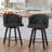 Swivel Upholstered Counter Stool With Metal Frame-1906160425