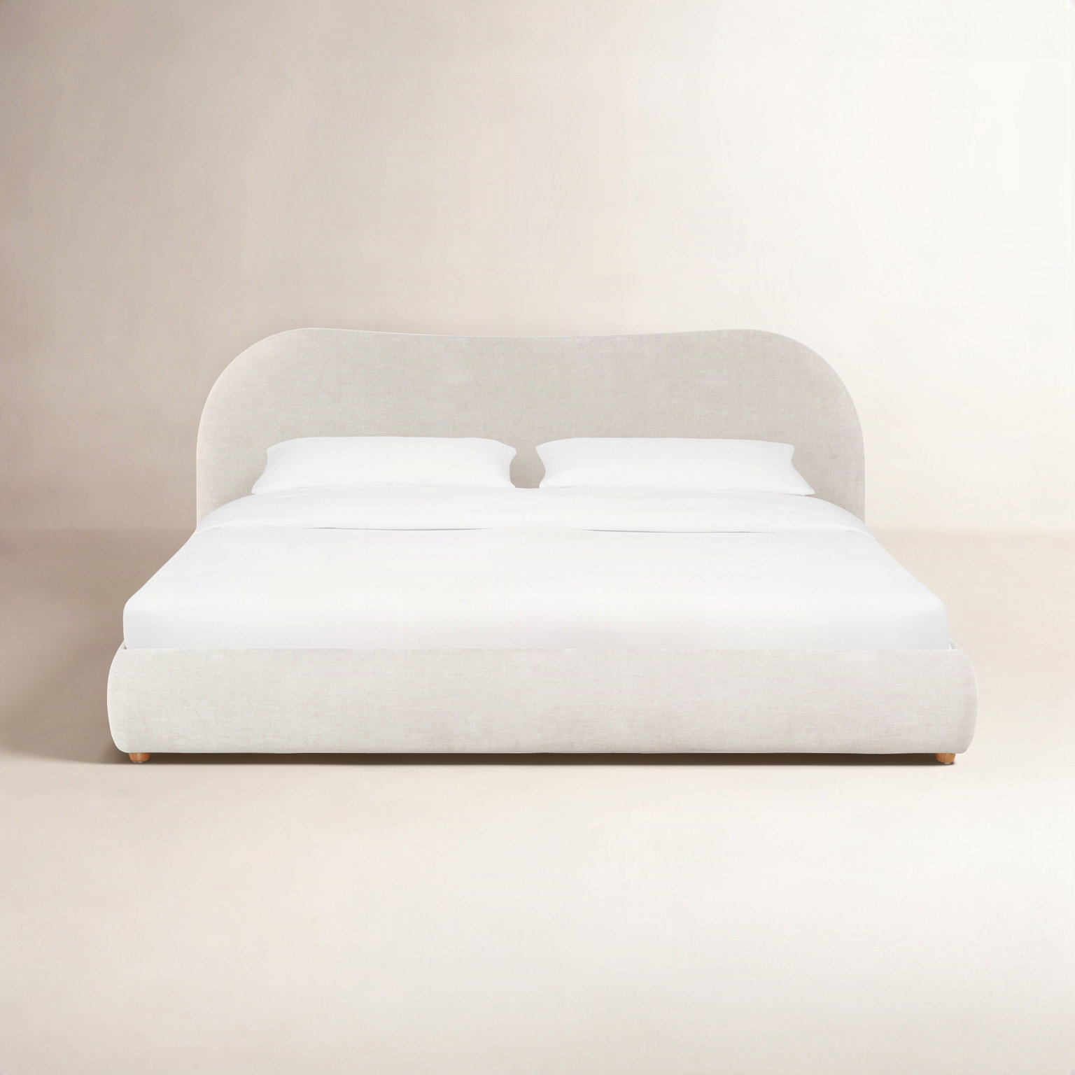 Lizzy Upholstered Bed, Queen, Natural/Beige