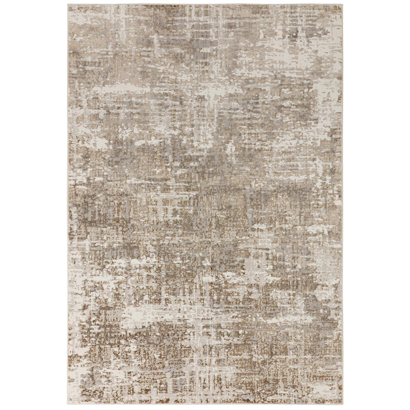 Annu Abstract Beige Area Rug, Rectangle 200 x 290 cm