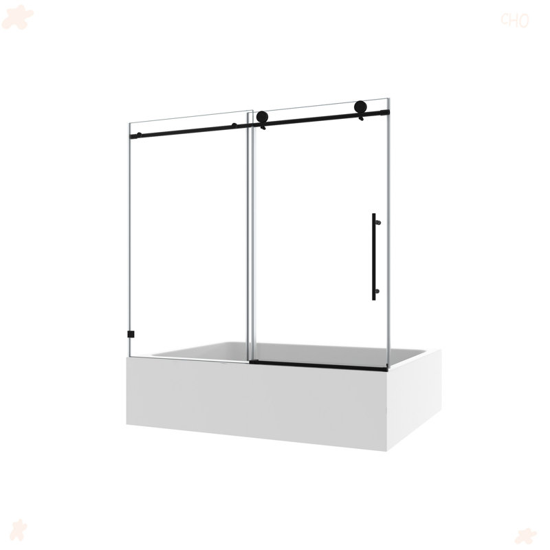 6063 Frameless One Fixed And One Shifted Shower Door, 70MM 304 Stainless Steel Large Pulleys With Adjustable Soft Closing Function,With Nano Easy Cleaning,Stick Explosion-Proof Menbrance