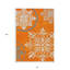 Tapis intérieur lavable à motif de médaillons floraux orange et ivoire 8 pi x 10 pi
