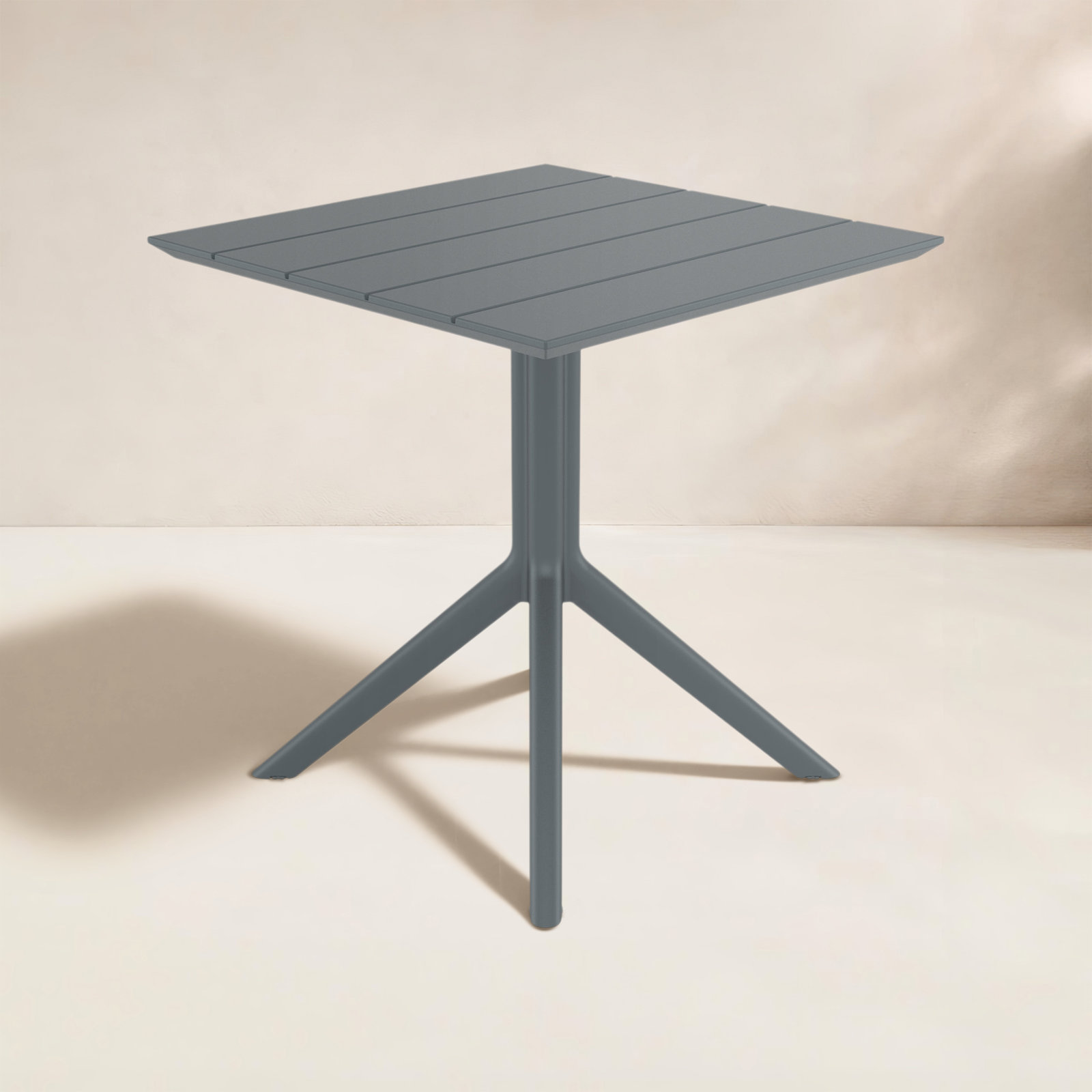 Kittson Patio Dining Table, Dark Gray, 29" H x 27.5" W x 27.5" D
