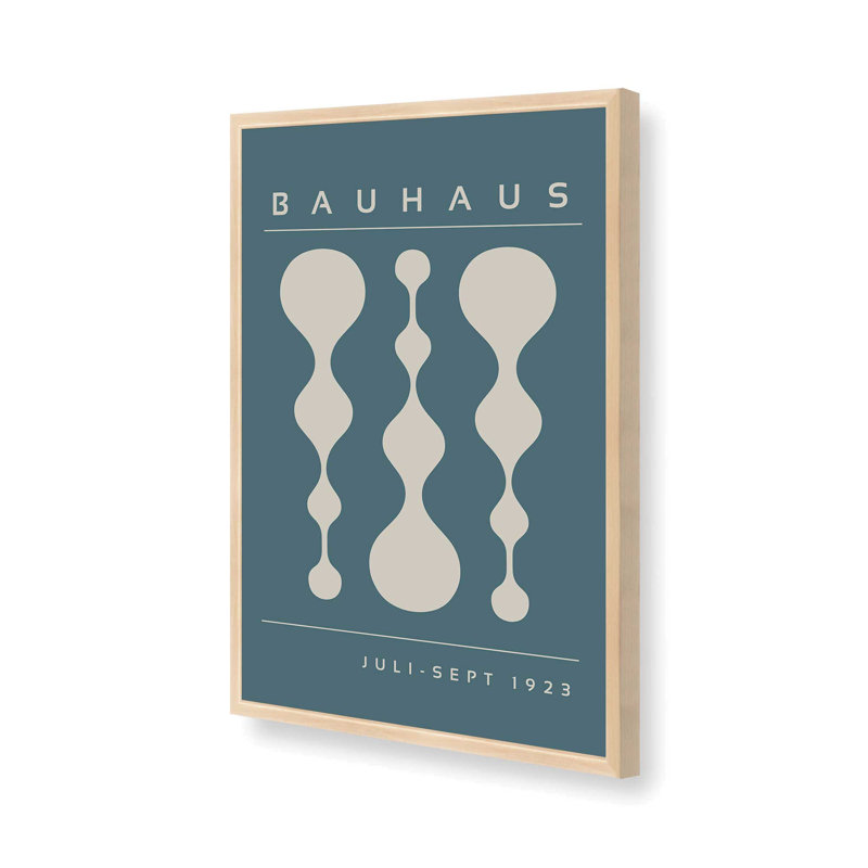 Strom Blue Retro Bauhaus, affiche II, Érable brut, H 21 po x l 17 po