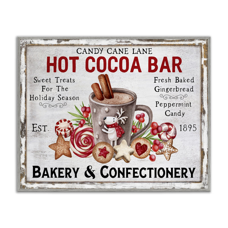 «Hot Cocoa Confectionery», estampe numérique encadrée par Creatif Belle, H 24 po x l 30 po, Estampe numérique Farmhouse