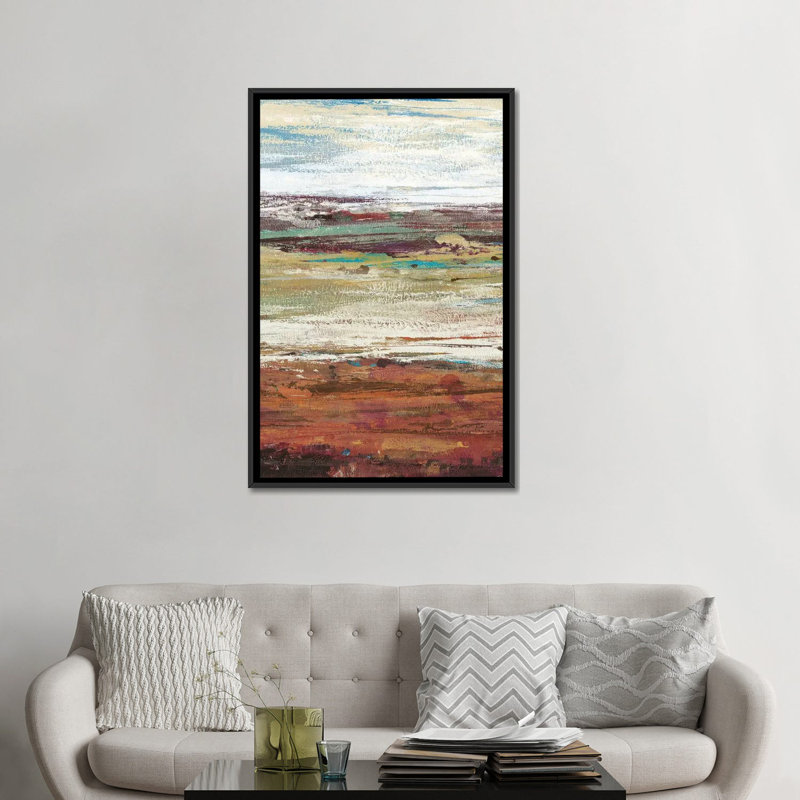 " Plum Vista II " by Timothy O' Toole, 26" H x 18" W x 1.5" D, Black Framed Canvas, No Matte