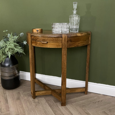 Bratches 75 cm W Solid Wood Top Console Table