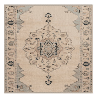 Tapis beige lavable à la machine Afyon