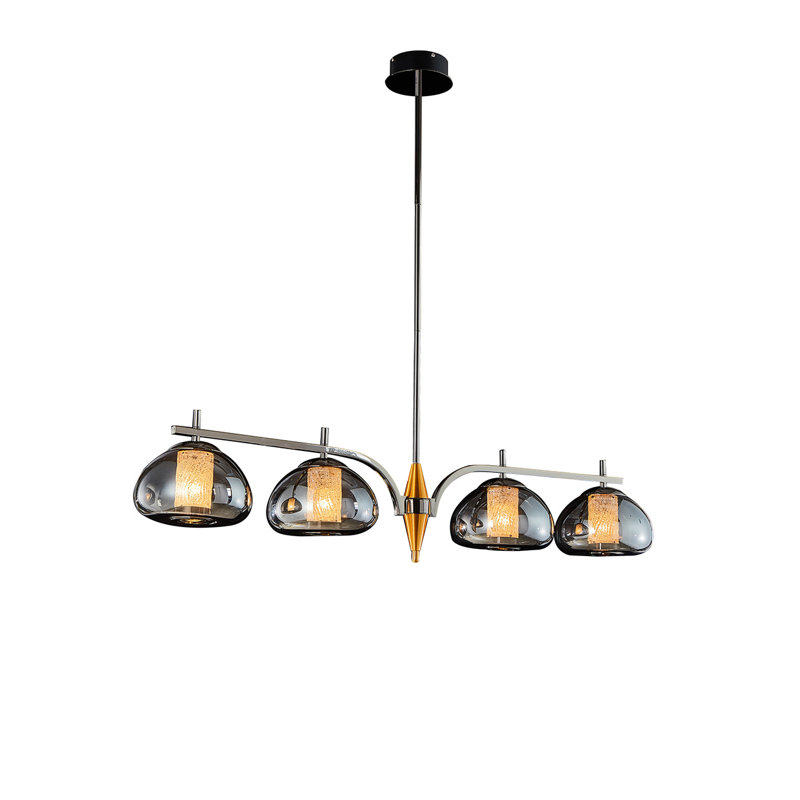Ember 4-Light Smoked Glass LED Chandelier - Black