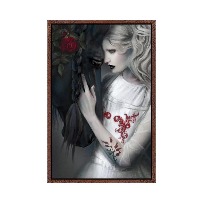 Black Beauty by Juliana Loomer - Painting on Canvas, Brown Framed, 101.6cm H x 66.04cm W x 3.81cm D