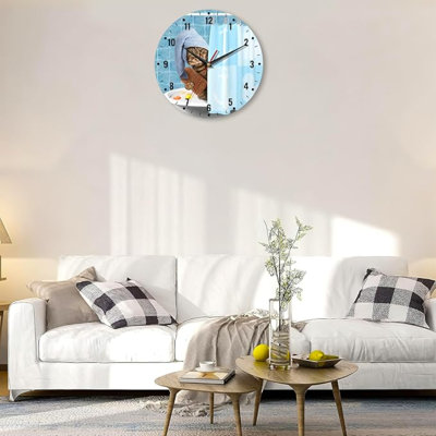 Horloge murale SPUNker, horloge murale de cuisine pour chat, horloges drôles et mignonnes 10 pouces silencieuses à piles pour le salon, la chambre, la salle de bain et la salle de lavage