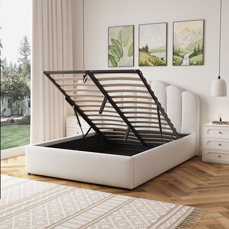 Upholstered Ottoman Storage Bed, Double (4'6)