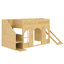 Lit simple mezzanine pour enfants avec glissade, escalier de rangement, garde-robe, portes et fenêtres décoratives, naturel-133338936-133338935