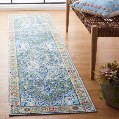 Tapis oriental vert / bleu Emelly