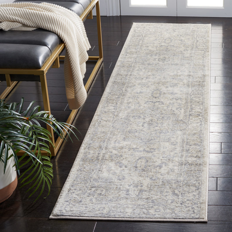Camila Oriental Ivory/Gray Area Rug, Runner 2' x 8'