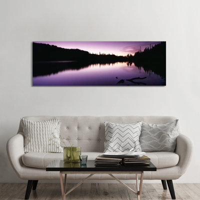 Reflection Of Trees In A Lake, Mt Rainier, Mt Rainier National Park, Pierce County, Washington State, USA by Panoramic Images - Wrapped Canvas Panoramic Print
