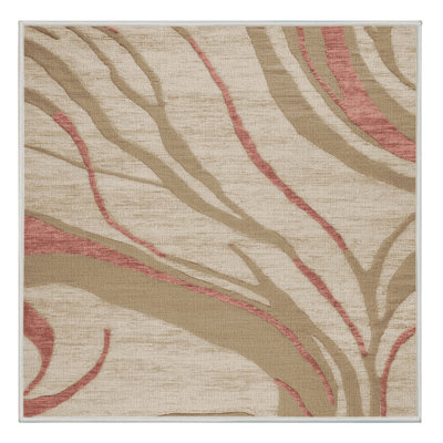 Machine Washable Abstract Beige Area Rug
