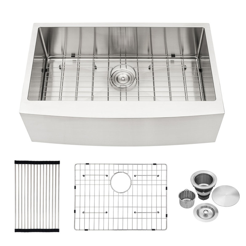 24'' L Farmhouse / Apron Single Bowl Stainless Steel Kitchen Sink