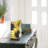 9.75"H Sunflower Rectangle Shade Hurricane Uplight Accent Lamp 