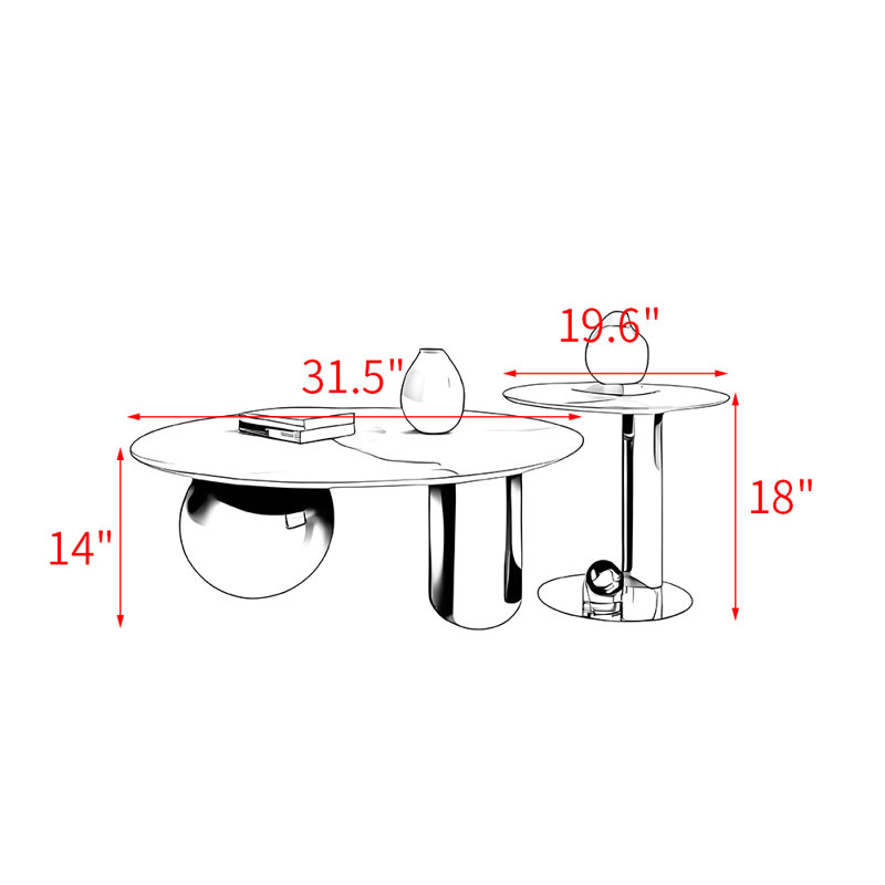 Table basse luxueuse de style italien., H 14 po x L 31,5 po x l 31,5 po, Doré