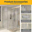 Porte de douche réversible chromée 57,6 "à 58" x 79 "avec verre trempé transparent et panneau latéral 30,2" à 30,5 "Drew-125041208