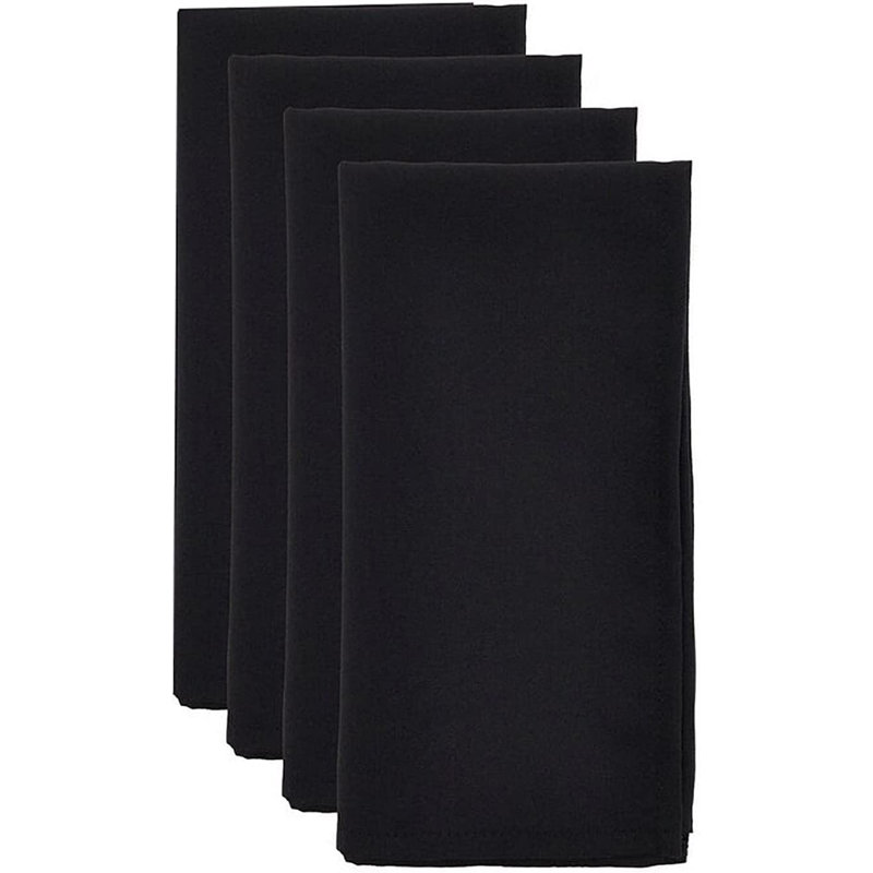 Polyester No Pattern Square Napkin, Black