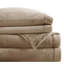 Très grand drap 4 pièces taupe - 100% ultra doux et confortable brossé des deux côtés avec des draps-housses plats 2 taies d'oreiller de couleur lavable à la machine entièrement élastique
