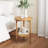 Round Decorative Side Table With Rattan Storage Shelf, Light Brown
