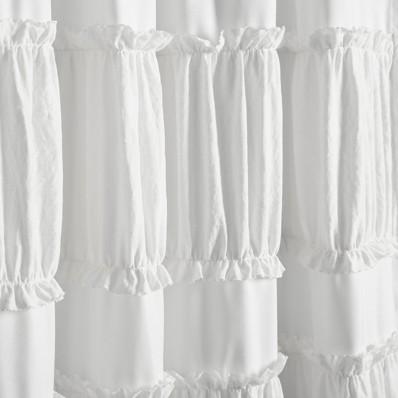Semi Sheer Curtain Pair, White, 42" W x 84" L