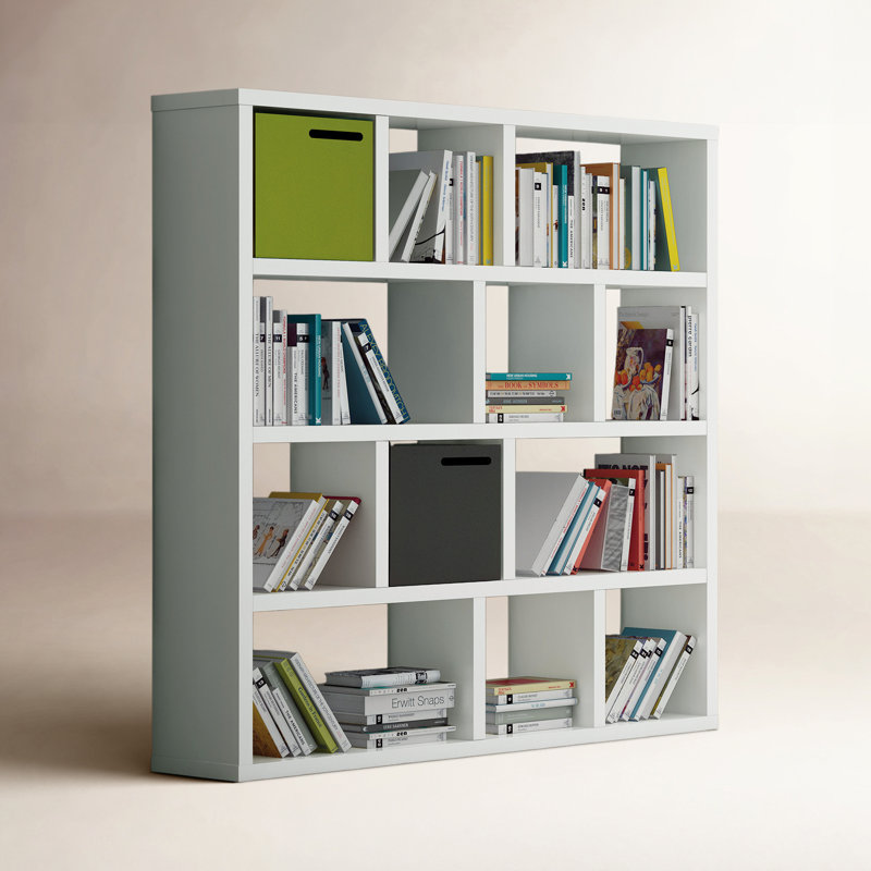 Bibliothèque en bois manufacturé Stetson, Blanc pur, (4 tablettes) H 63 po x l 59 po x P 13 po