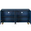 Buffet cannelé à 4 portes, bleu marine, créant un espace de vie élégant pour un rangement moderne-1619923561