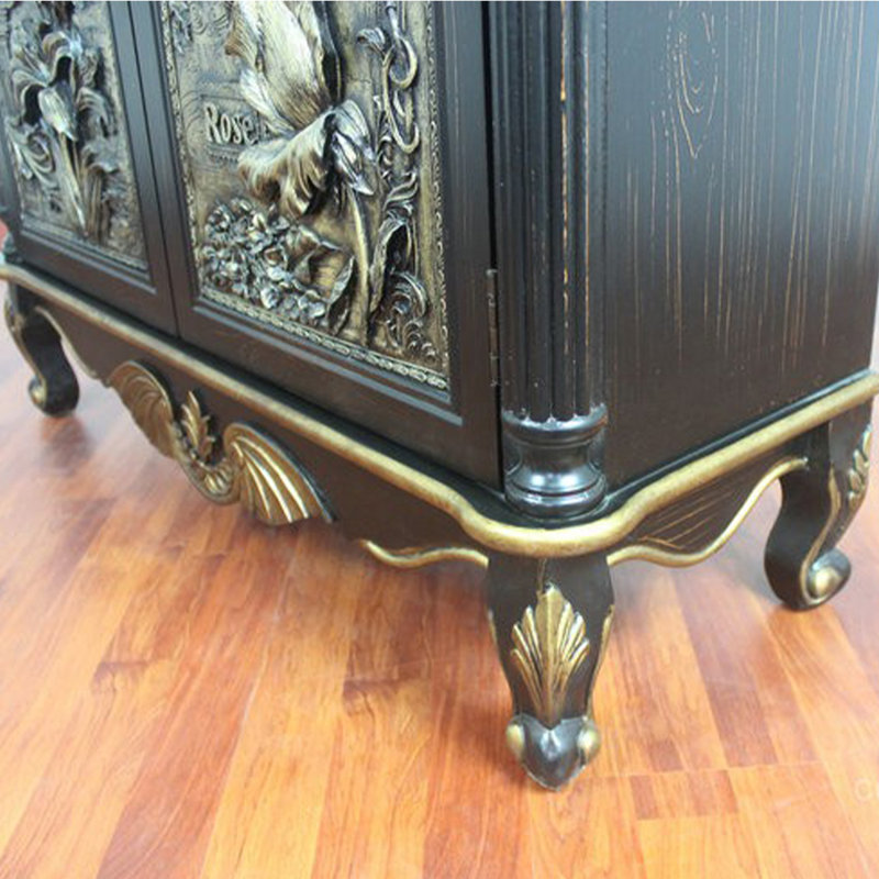 Banc de rangement noir pour chaussures en bois manufacturé