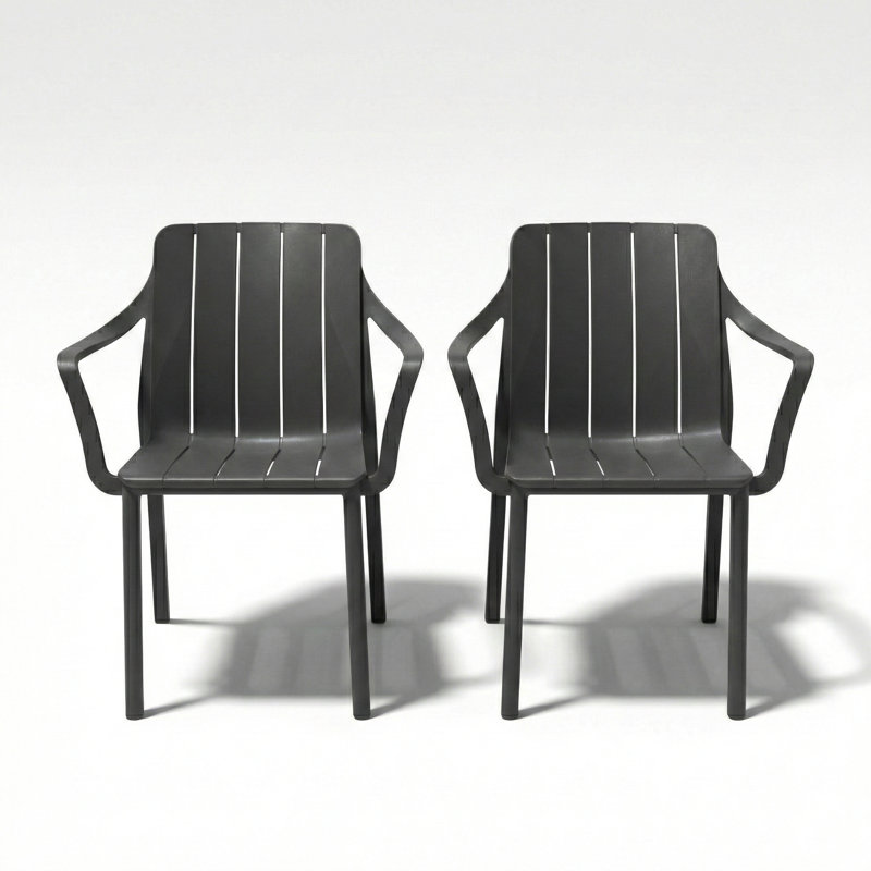 Stacking Patio Dining Armchair, Anthracite