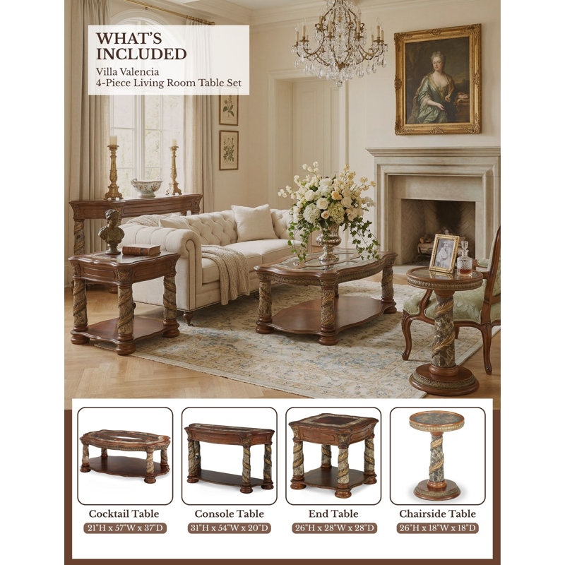Villa Valencia 7 Piece Coffee Table Set