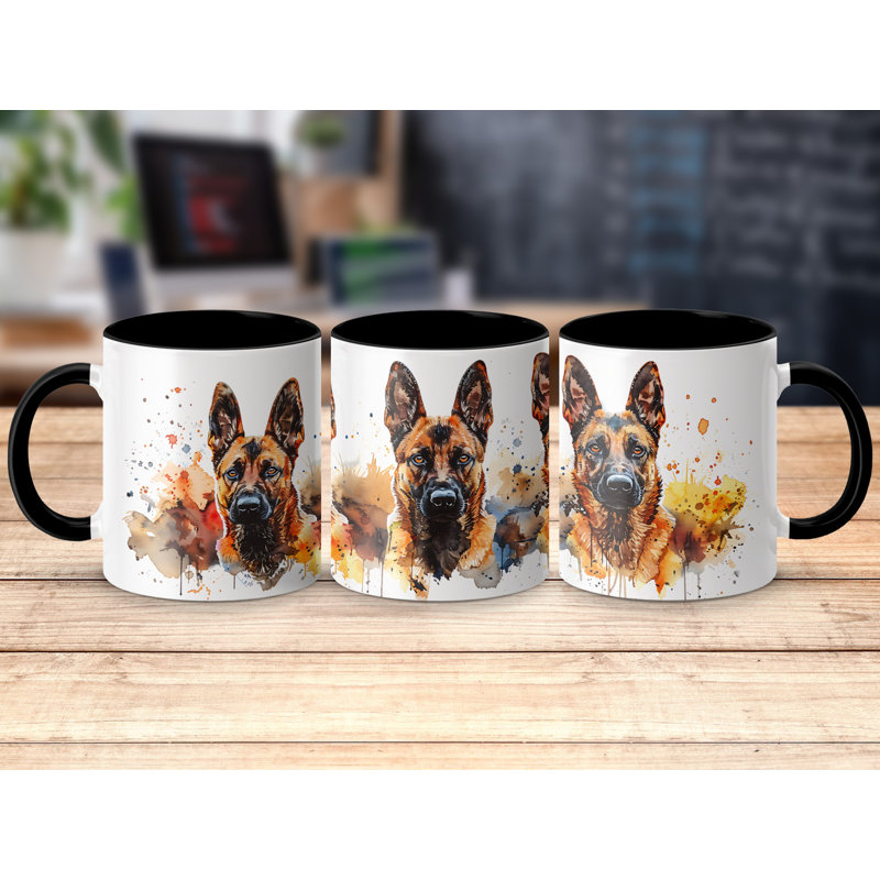 11oz Watercolour German Shepherd Design Coffee Mug, 2