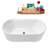 67" Streamline Soaking Glossy White Freestanding Tub and Tray With Internal Drain-101412835