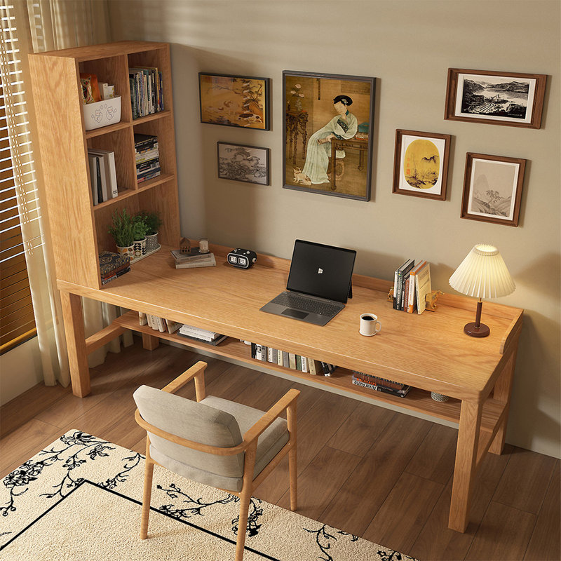 Bureau rectangulaire en bois massif Burlywood, H 70,87 po x l 62,99 po x P 23,62 po, Retour à gauche