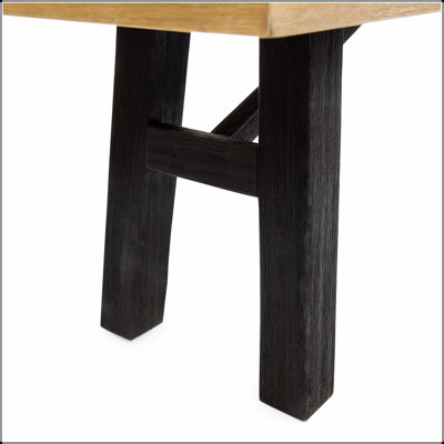 Banc d'extérieur rustique avec lattes et structure en bois d'acacia durable pour le jardin et le patio