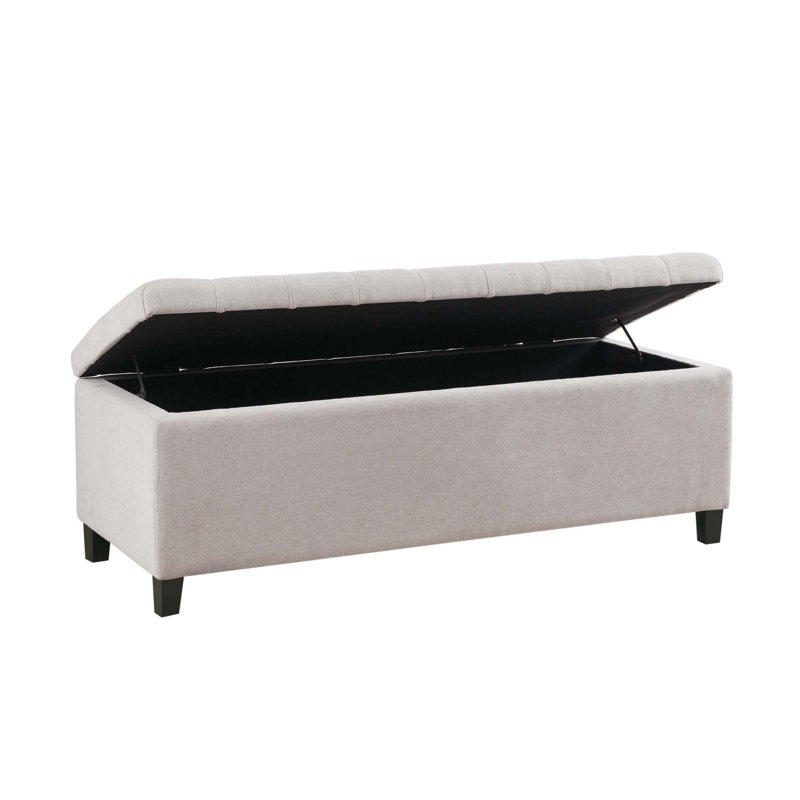 Banc de rangement rembourré Hannjo, Blanc