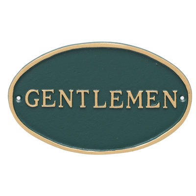 Plaque d’adresse de toilette ovale gentlemen’s