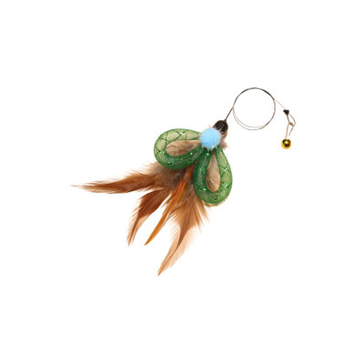 P lastic pets toy Realistic Plumage Insect Cats Toy Refill Head Replacement Tips For Wand Bug Shape Pet Teaser Attachment Natural Colorful Butterflys Shape Excluding Rod