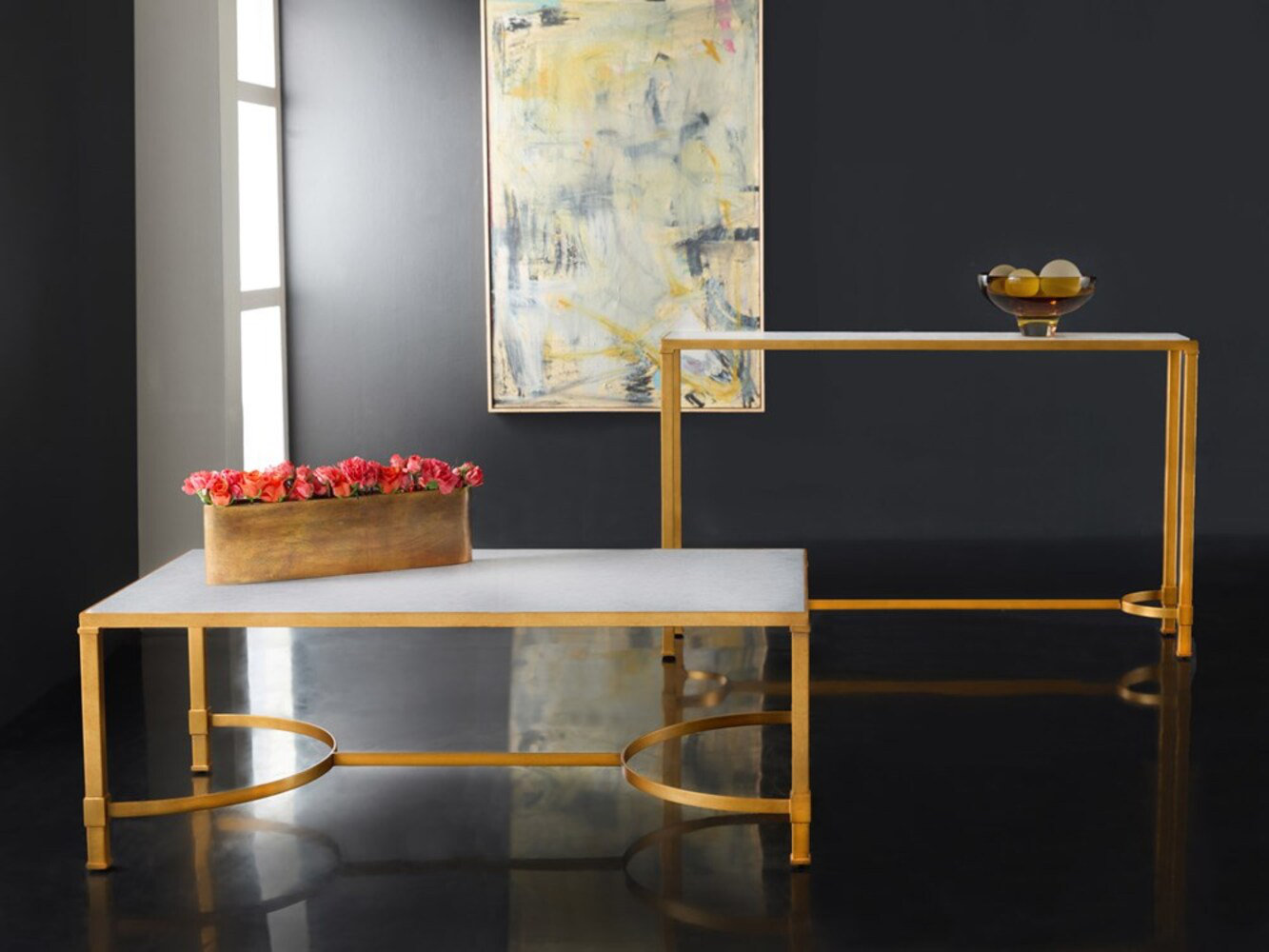 Modern History Home Modern History 54'' Marble Top Console Table | Wayfair