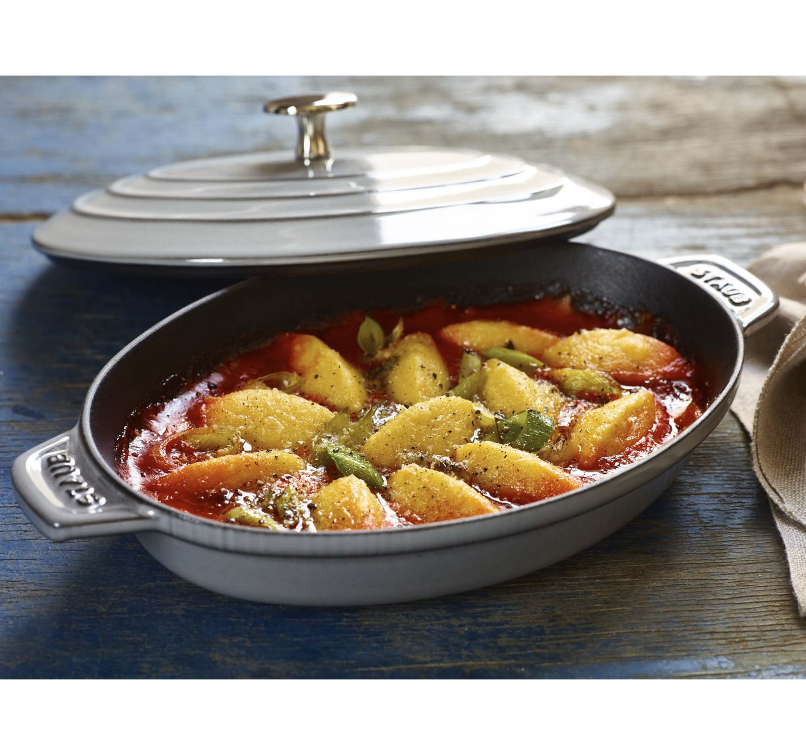 Enameled Cast Iron Oval Braiser, Graphite Gray